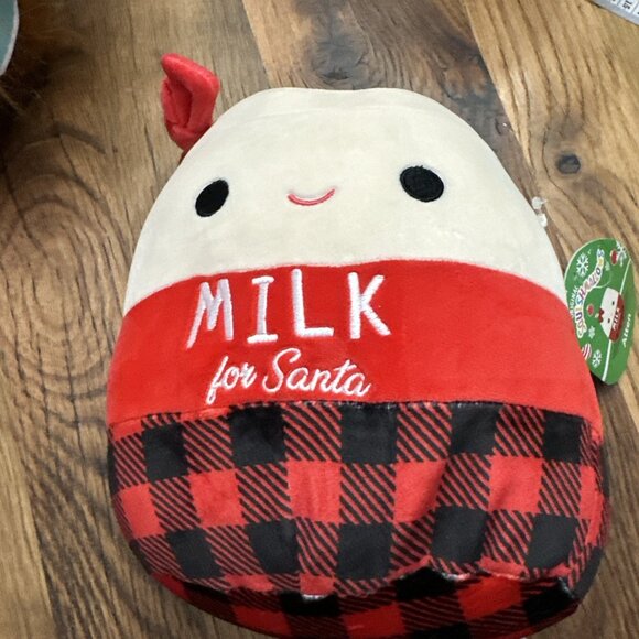 Squishmallows Milk For Santa Alien Plushie Plaid Christmas - Picture 1 of 7